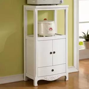 나르본 화이트 원목 심플 엔틱 렌지대/밥솥전자렌지다