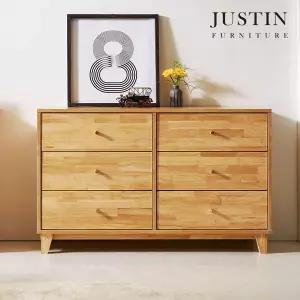 [저스틴퍼니처]올리브 러버우드 원목 3단 서랍장(1200)