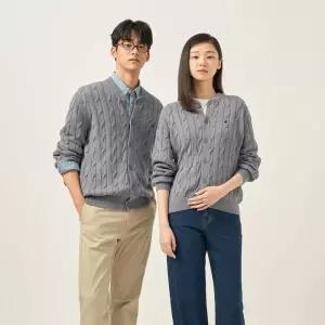 빈폴 BEANPOLE [FW25]코튼 케이블 라운드 카디건 - 그레이 BC585AC183_LL