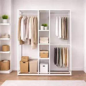 아트박스/가구느낌 장드레스룸행거 스탠드 옷장 시스템 철제 1200