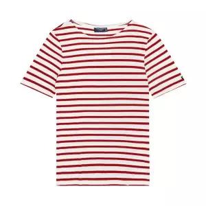 [세인트제임스] 남녀공용 레반트 모던 스트라이프 반팔 티셔츠(9863 ECRU PERSAN)