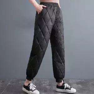겨울 밑단절개 블랙 솜바지 조거 패딩바지 바람차단