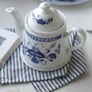 도자기티포트 티포트 쯔비벨무스터 차주전자 주전자 코발트블루