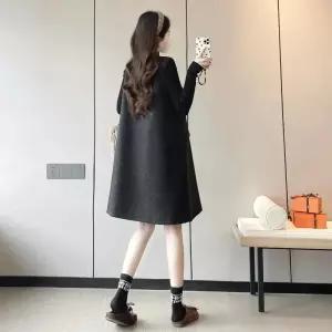 여성패션 겨울 원피스 가을 바람 롱 모직 임산부 빅사이즈 DL4