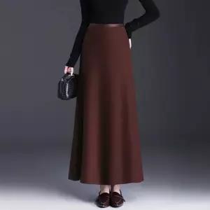 여성패션 정장 스커트 허리 밴딩 모직 오피스룩 머메이드 하이웨스트 롱 겨울 DL4