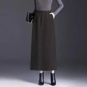 여성패션 정장 스커트 허리 밴딩 롱 랩 프로 오피스룩 모직 겨울 슬림핏 일자 DL4