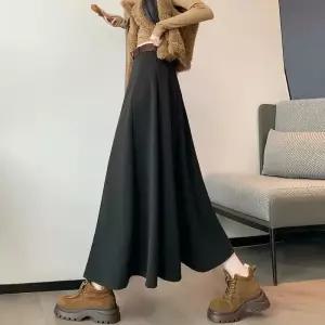 여성패션 정장 스커트 가을 겨울 슬림핏 중기장 기장에 도톰한 모직 A라인 우산 DL4