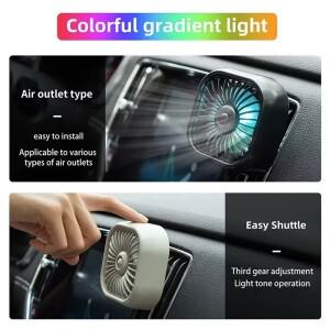 호환 자동차 에어컨 팬 송풍구 3 단 조정 빛 미니 Usb 쿨러 다기능