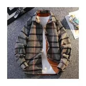 데일리 셔츠 체크 기모 상의 트렌드 야상 남자 추동 캐주얼 다올4