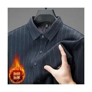 남성 데일리 셔츠 체크 기모 도톰 가을 겨울 양털 포함 보온 스트라이프 헴라인 다올4