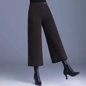 여성패션 치마 바지 모직 와이드 가을 겨울 하이웨스트 통 빅사이즈 도톰 7부 DL4