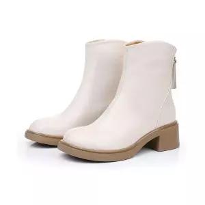 여성 빈티지 미들부츠 워커 라운드 수제화 통굽 플랫워커 추동 신발 러블리 앵클부츠 털가죽 다올4