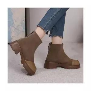 여친 빈티지 추동 러블리 신발 플랫워커 앵클부츠 진가죽 통굽 워커 다올4