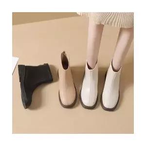 여사친 앵클부츠 미들탑 빅사이즈 가죽 슬림 추동 플랫워커 부츠 신발 러블리 패션워커 기모 리얼 다올4