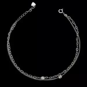 SILVER 92.5 코인벨 두줄 체인 발찌