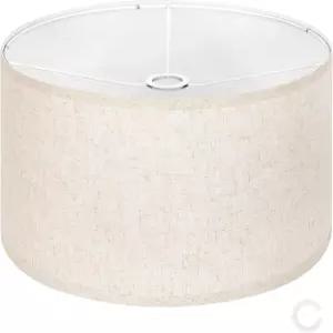 바닥 램프용 OUTON 베이지 대형 드럼 램프 그늘막 16인치 상단 x16인치 하단 x 9인치 높이 조립하기 쉬운