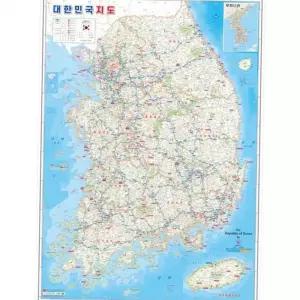 대한민국 한국 여행지도 코팅 국내 전국 도로