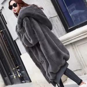 아우터 퍼 빅사이즈 부드러운 모피 코트 겨울 코디