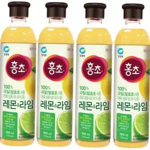 홍초 대상 청정원 레몬라임 900ml x 4개입