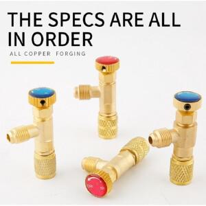 호환 HOWHI 에어컨 냉매 안전 밸브 R410A R22 1/4 냉동 충전 액체 어댑터 수공구 부품