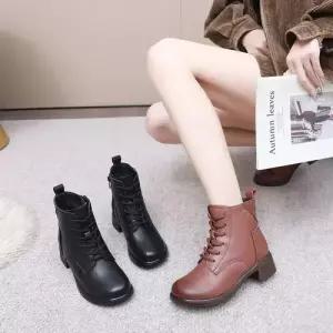 빈티지 추동 여성패션 플랫워커 리얼 워커 뉴 기모 사이드지퍼 스틸레토 면화 DL4