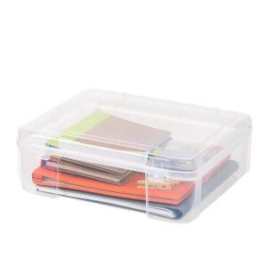 IRIS USA, 12인치 x 12인치 종이, 두꺼운 휴대용 플라스틱 스크랩북 프로젝트 케이스에 미술 및 공예 용품, 실, 파일, 종이, 사무실 문서, 장난감, 둥근 모서리, 투명한 손잡이가 내장되어 있습니다