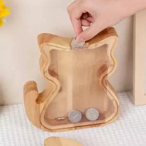 아크릴 우드 캐릭터 저금통 인테리어저금통 4종