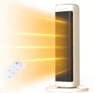 실내용 25인치 공간 히터 전기 온도 조절기 타이머가 있는 진동형 실내 리모컨 침실용 과열 보호 타워