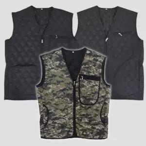 [유일] 국산 오버핏 조끼 간절기 경량 방한 브이넥 보온 패딩 핸더스 깔깔이