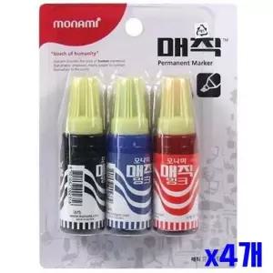 유성매직 모나미 병매직 3P 흑청적색 x4개