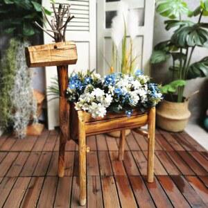 야외 진열장 식물 마당 정원 화분 플라워 인테리어 사슴 다육 베란다 원목