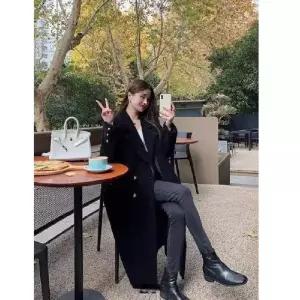 롱 검정 동계 여성패션 모피 코트 양털 벨벳 젊은 일체형 무스탕 DL4