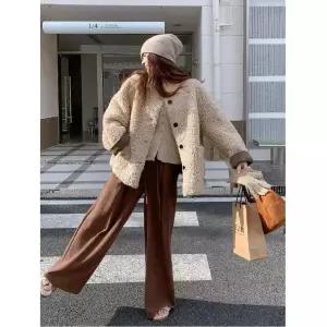 추동 빈티지 보온 모피 여성패션 램스울 코트 DL4