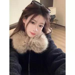 겨울 퍼 일체형 점 융털 코트 램스울 상의 칼라 모피 여성패션 플리스 DL4