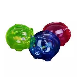 마키 컬러 투명 돼지 저금통 소 3p 예쁜저금통