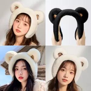 곰돌이귀마개 겨울필수템 털 따뜻한 방한 귀도리 귀덮개 귀여운 곰머리띠 큐트 겨울 귀돌이 퍼