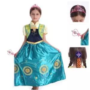 공주원피스 겨울왕국 안나 피버 고급형 코스튬 여아드레스 할로윈
