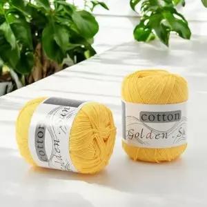 면뜨게실 코튼 뜨개질실 8합사 뜨개실 코바늘실 노랑x2p