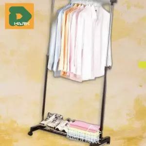 [엠알오]이동식수납행거 철제 바퀴달린행거 수납 정리 선반 폴 (16516972)