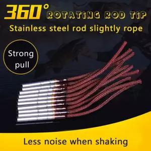 야외 10개 낚싯대 팁 스테인레스 스틸 0.8mm-1.6mm 나일론 로프 360 ° 회전 수리 액세서리
