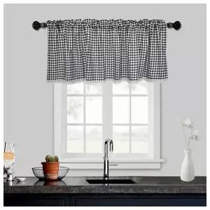 써니하우스 체크 바란스 커튼(106x45cm) (블랙)