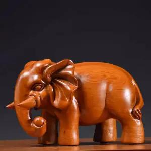 코끼리 나무 조각상 장식품 사무실 인테리어 책상 소품
