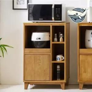 고무나무 원목 주방 수납장 에어프라이어 밥솥