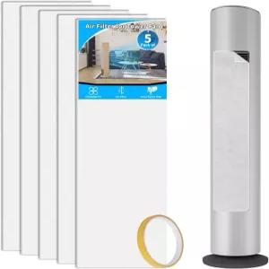 에어 제이드 타워 팬 필터 최대 42인치 및 집진용 프리 5개 팩 홈 오피스에 적합하고 설치가 간편합니다