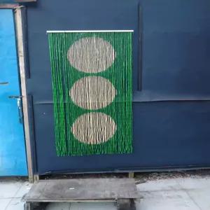 대나무 발 패턴 가림막 파티션 문발 현관문 커튼 장식