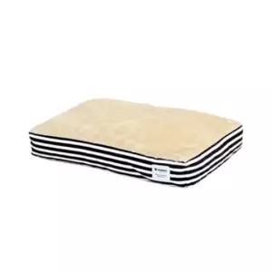 [반려] 강아지 극세사 쿠션 스트라이프 브라운 중형 1P 방석