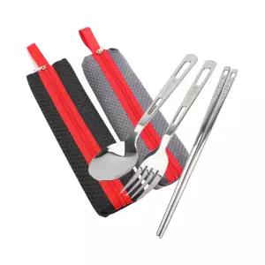 (2인세트) 메쉬망 스푼세트/휴대용/수저/세트/숟가락/젓가락/도시락/숫가락/저분/스텐/캠핑/나들이