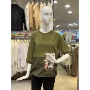 조이너스 세이브존01 라운드넥 아트윅 배색 티블라우스 JADF8WKL100_A