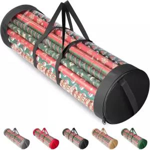 베일린 크리스마스 포장지 정리함 보관함 41인치 선물 보관 용기 내구성이 뛰어난 600D 옥스포드 원단