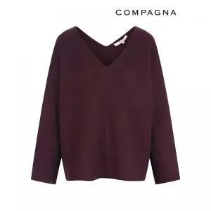 꼼빠니아V넥 모직 블라우스_CCBW1WRB400